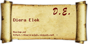 Diera Elek névjegykártya